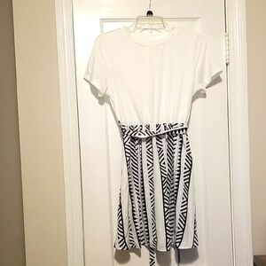 Cupshe Black and White Patterned Dress